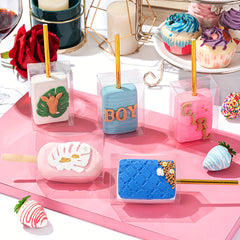 100pc Clear Treat Boxes with Hole for Cakesickles & Macarons