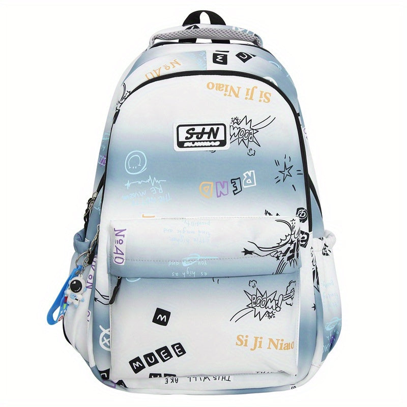 Letter Pattern Backpack Gradient Casual Women's Men's Bag