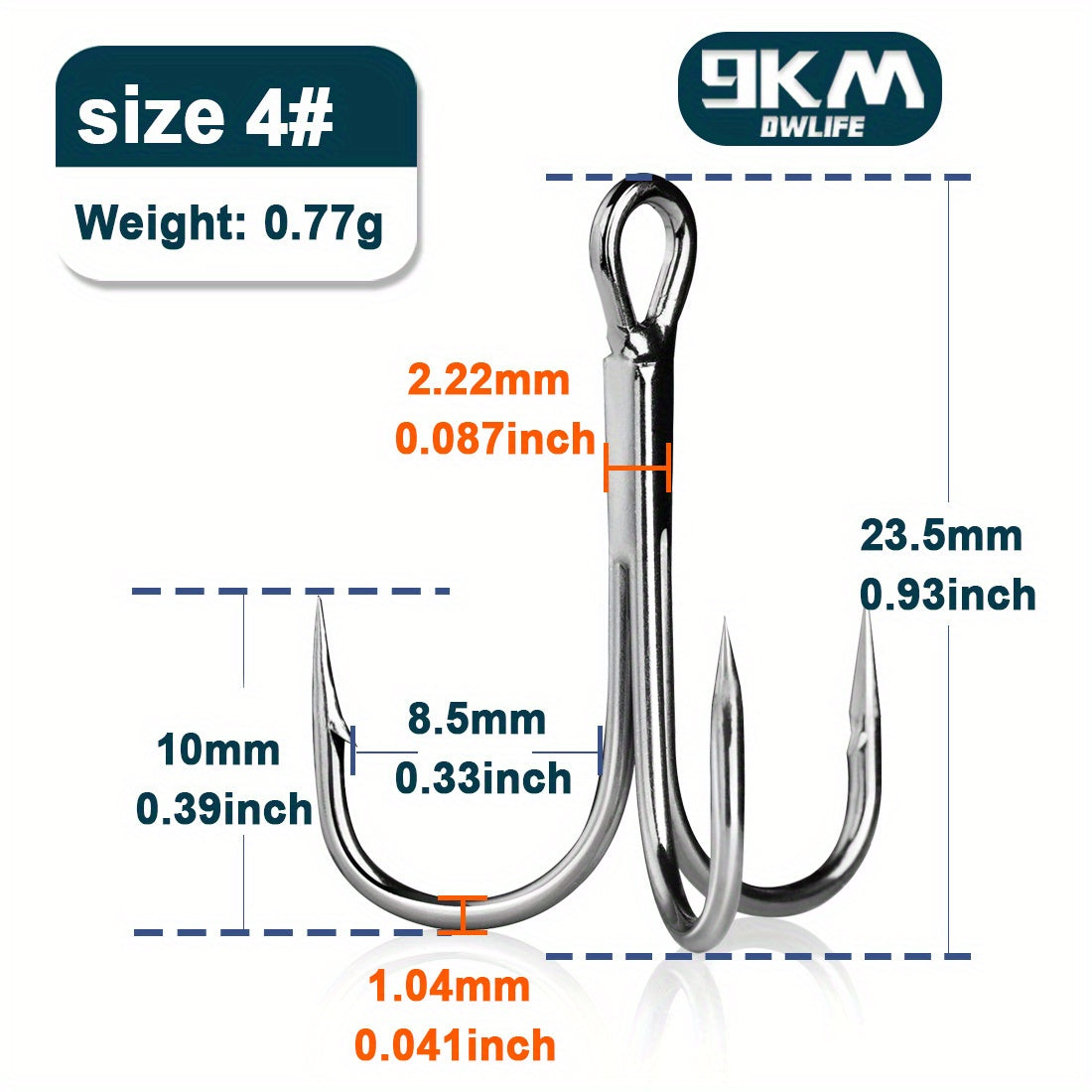 9KM High Carbon Steel Fishing Hooks - Corrosion Resistant & Ultra Strong