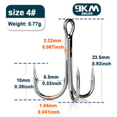 9KM High Carbon Steel Fishing Hooks - Corrosion Resistant & Ultra Strong