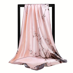 Plum Blossom Print Bandana Block Shawl Square Scarf Head Wrap