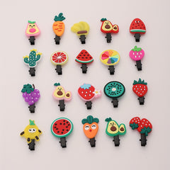 20pcs Baby Girls Fruit Hair Clip Strawberry Watermelon Duck Billed Clip