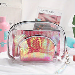 Women's Travel Cosmetic Bag Zipper Handbag Storage Pouch for Business Trip