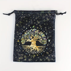Double Sided Printed Flannel Tarot Oracle Storage Bag Gift Drawstring Bag