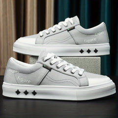 Men's Alphabet Detail Low Top Canvas Shoes Spring Summer