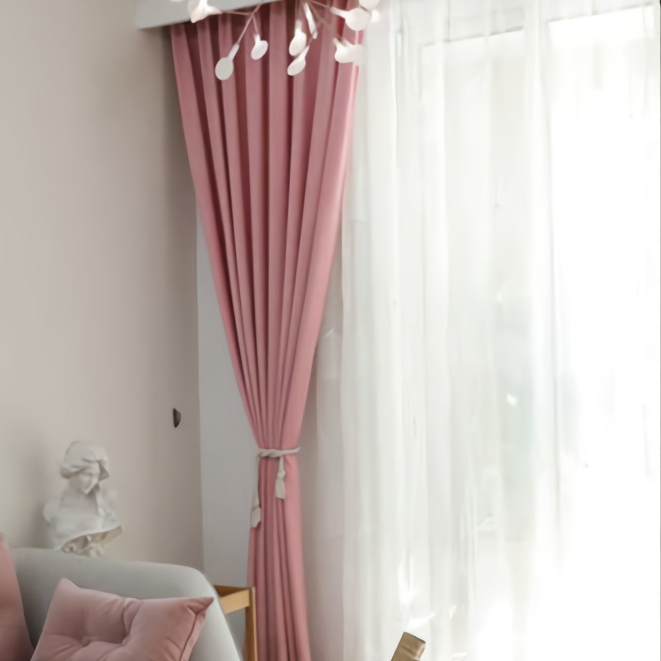 Pink Modern UV Resistant Curtains