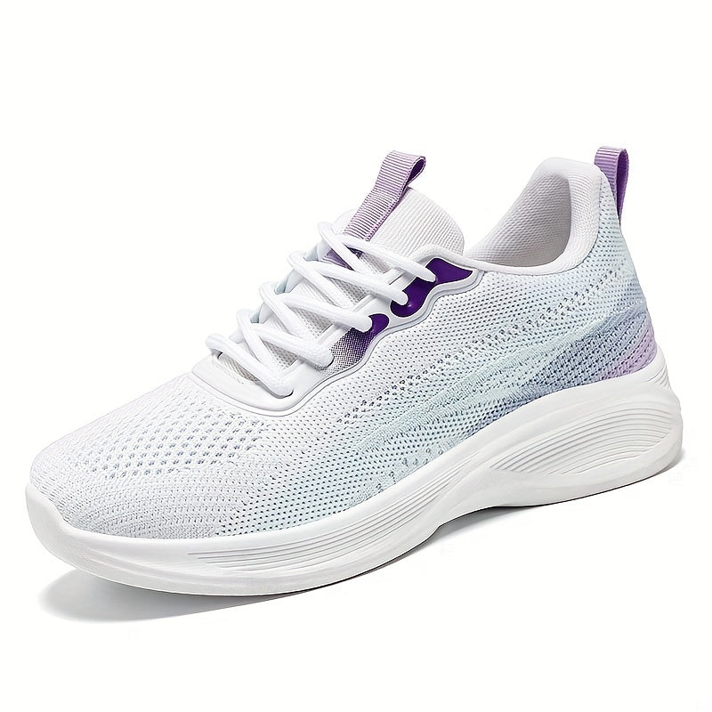 Women's Breathable Mesh Platform Sneakers Casual Lace Up Outdoor Shoes