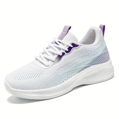 Women's Breathable Mesh Platform Sneakers Casual Lace Up Outdoor Shoes