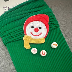 Delicate Snowman Christmas Tree Embroidery Stickers