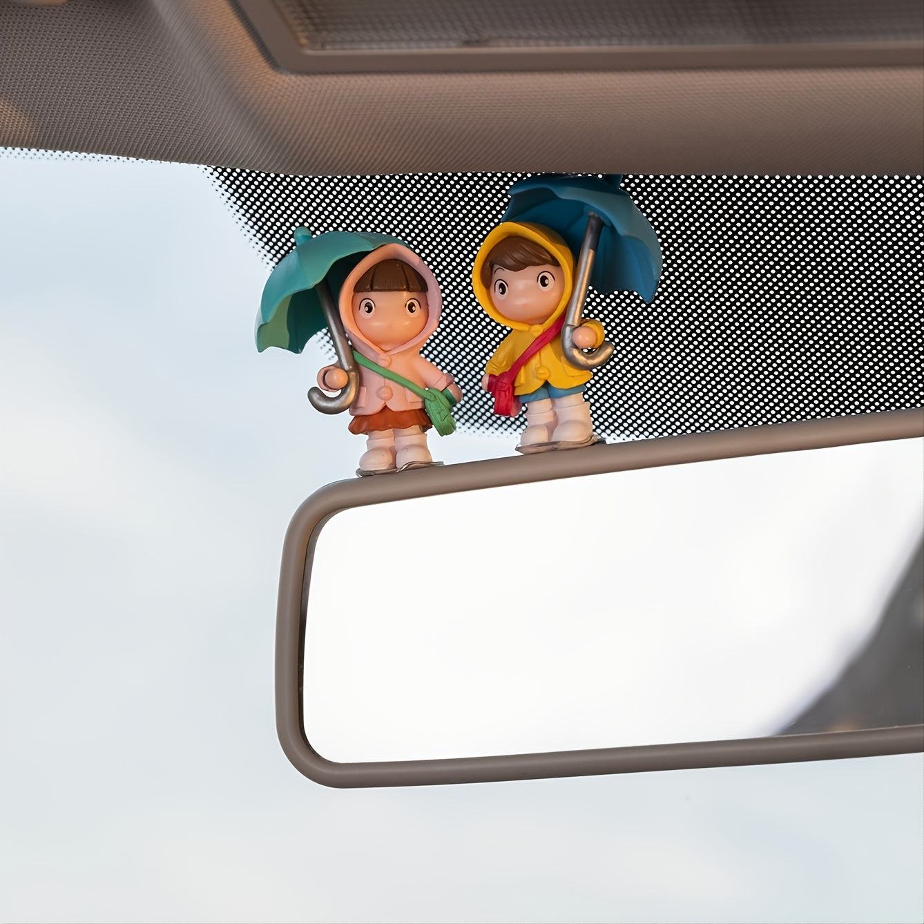 2pcs Umbrella Couple Car Decorations