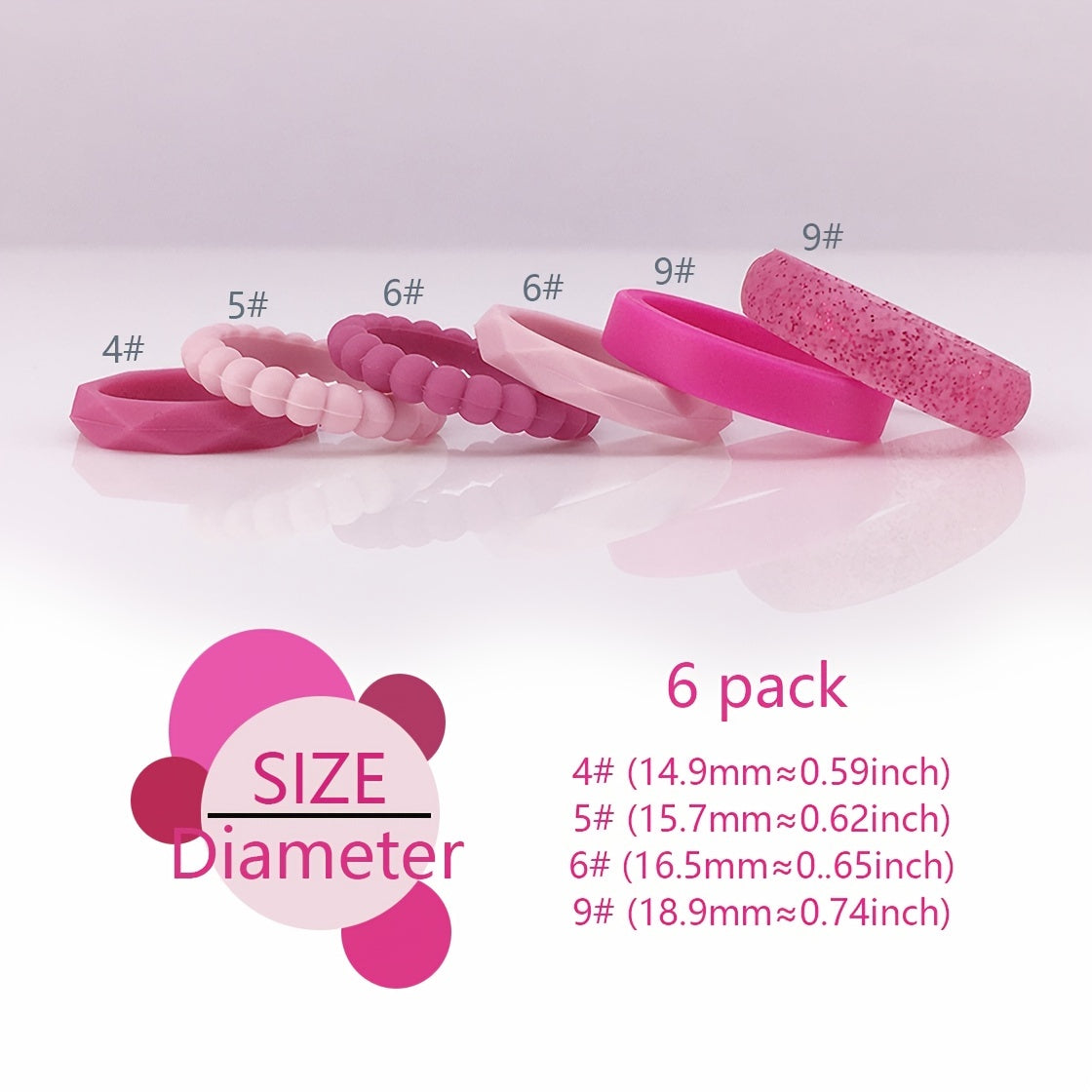Fashionable Pink Silicone Rings For Women And Men Breathable Comfort