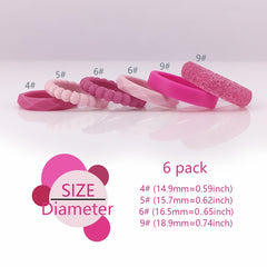 Fashionable Pink Silicone Rings For Women And Men Breathable Comfort