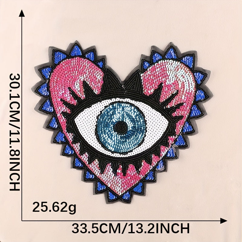 Sequin Eye Patches Iron On DIY Sewing Accessories for Jackets Clothes Hats Bags