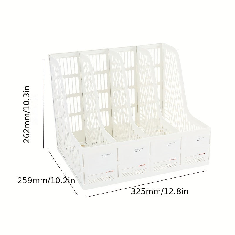 Thickened Quadruple File Holder Office Supplies Desktop Storage Rack