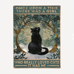 Retro Cat Decoration Painting & Tin Metal Sign