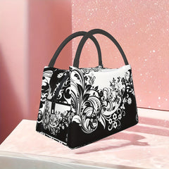 Floral Lunch Bag Reusable Portable Cooler with Watercolor Floral Print