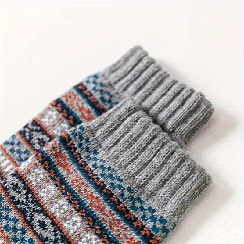 5 Pairs Mid Calf Wool Socks for Autumn/Winter