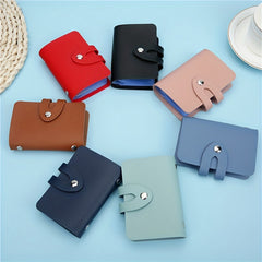 PU Leather Card Holder with 24 Card Slots - Double Sided Insert Card