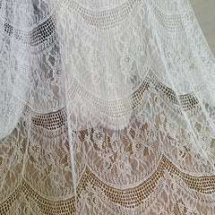 3m Long 1.5m Wide Eyelash Lace Mesh Fabric DIY Tablecloth Curtain Dress Veil