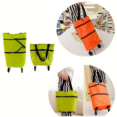 Foldable Shopping Bag with Wheels Large Capacity Luggage Storage