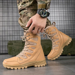 Men's Casual Combat Boots Lace-up Walking Hiking Outdoor Shoes
