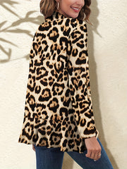  Leopard Print Open Front Cardigan