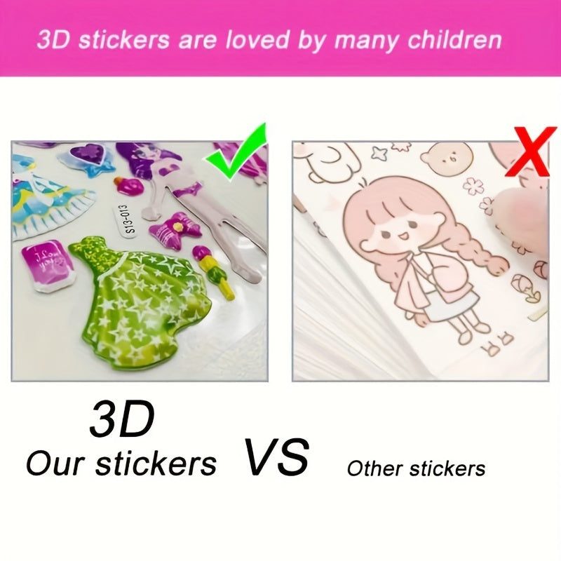 12pcs Fruit And Vegetable 3D Bubble Stickers DIY Toys For Boys And Girls