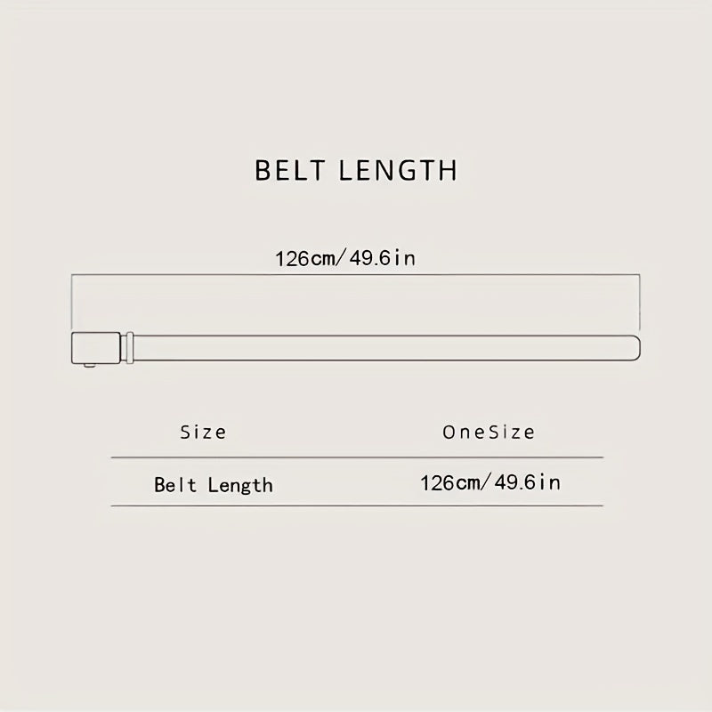 Men's Calfskin Leather Belt Automatic Buckle Waist Strap