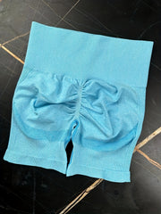 2pcs High Waist Seamless Yoga Shorts Ribbed Sports Activewear
