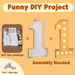 LED Number String Lights 0-9, 48in, 121 Luminous, Party Decoration