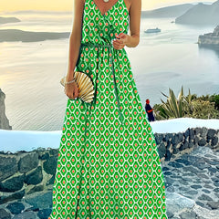  Graphic Print Maxi Cami Dress