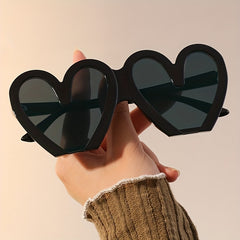 Y2K Large Heart Sunglasses Love Peach Party Club Glasses