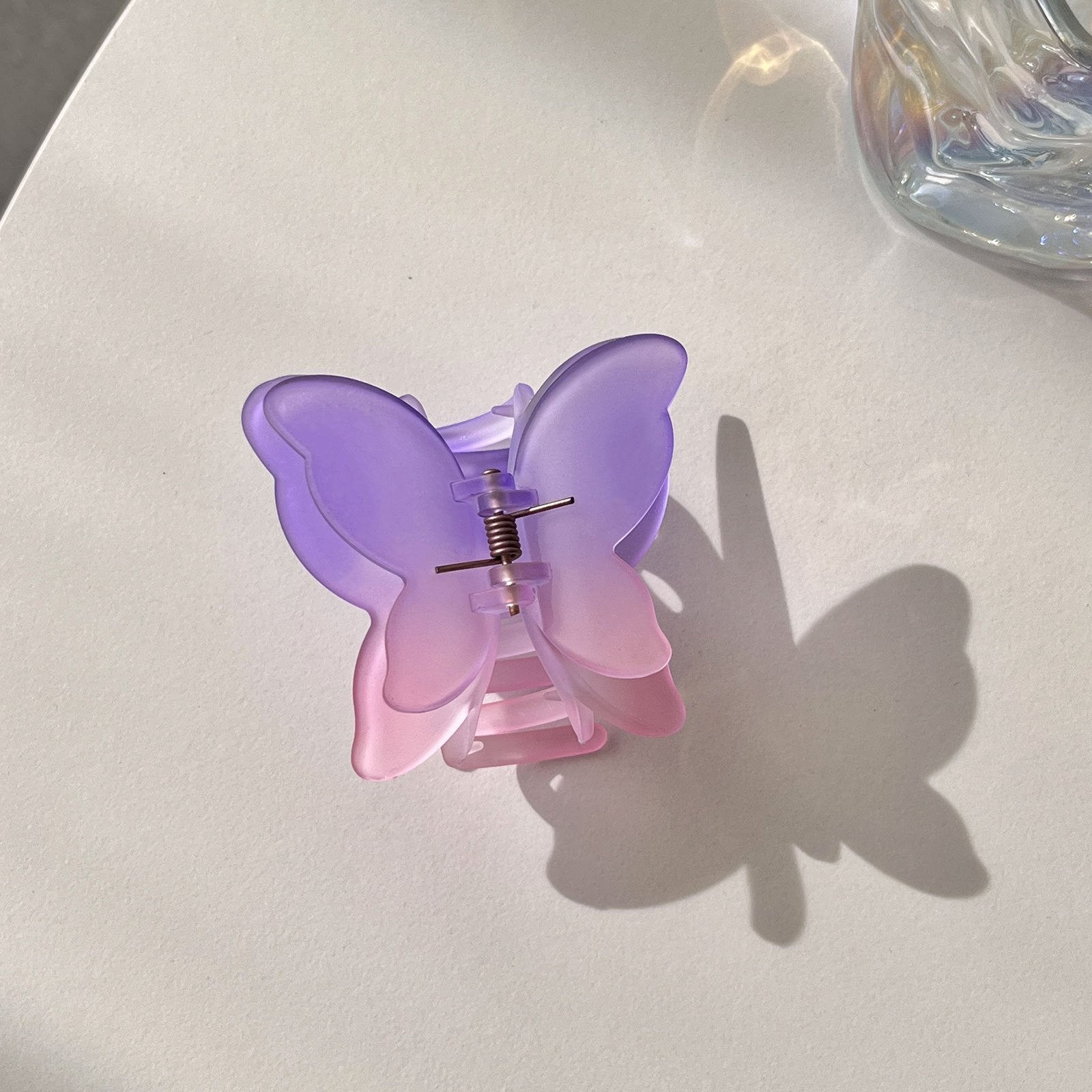 1pc Women Hair Claw Clip Frosted Gradient Colour Barrett