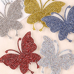 Colorful Rhinestone Butterfly Iron On Patches