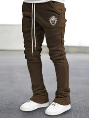 Heart Pattern Flared Trousers Men s Casual Street Style Joggers
