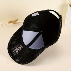 PU Pattern Baseball Cap Men's All match Sunshade Sunscreen Champagne Golden Brig