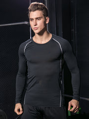 Men's Thermal Long Sleeve T-shirt & Pants Set Quick Dry Fitness Outfit