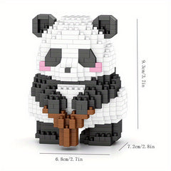 14 Styles Panda Orchid Flower Building Blocks Model Bricks Toy