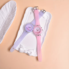 LED Butterfly Pattern Quartz Wristwatch Set for Girls