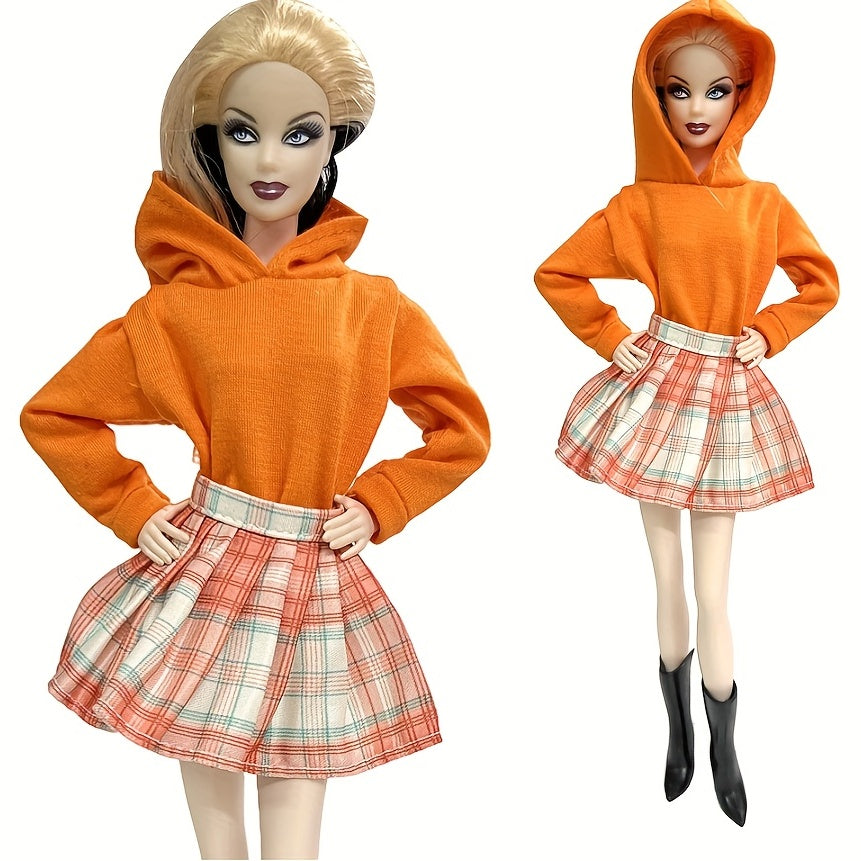 1pc Doll Sweatshirt & Skirt Outfit for 1/6 Dolls