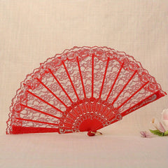 Lace Folding Fan Vintage Handheld Fan Women Girls Hollow Lace Folding Fan