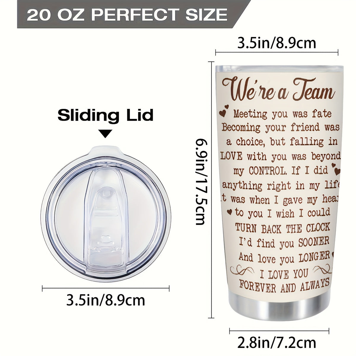 20oz Custom Insulated Travel Mug - Durable Reusable - Personalized Name