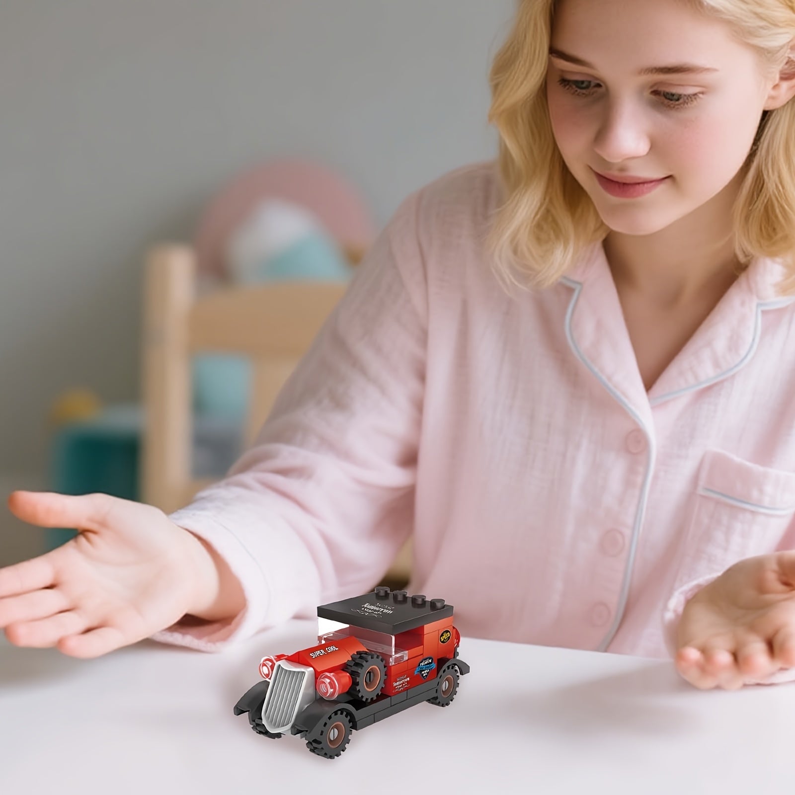 Classic Vintage Sports Car Building Blocks Set