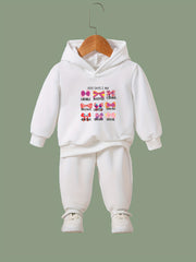 Bow & GOD SAYS I AM Pattern 2pcs Activewear Sets For Girls