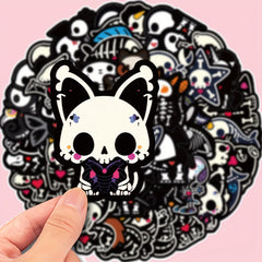 50pcs Animal Skeleton Vinyl Stickers for DIY Journals Laptops Suitcases