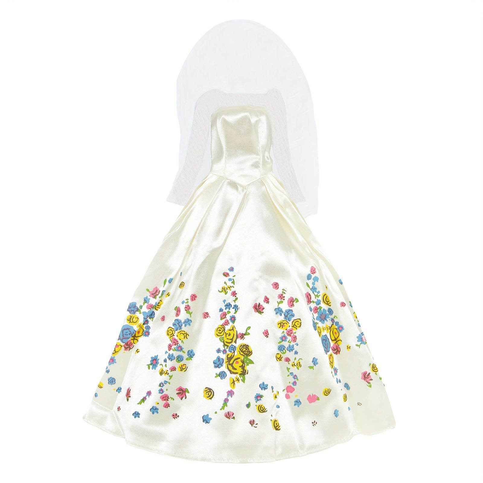 Doll Wedding Dress Lace Princess Party Prom Dress for 11.5-Inch Doll