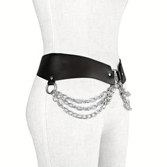 Punk Metal Chain Tassel Belt Gothic O Ring Waist Belt