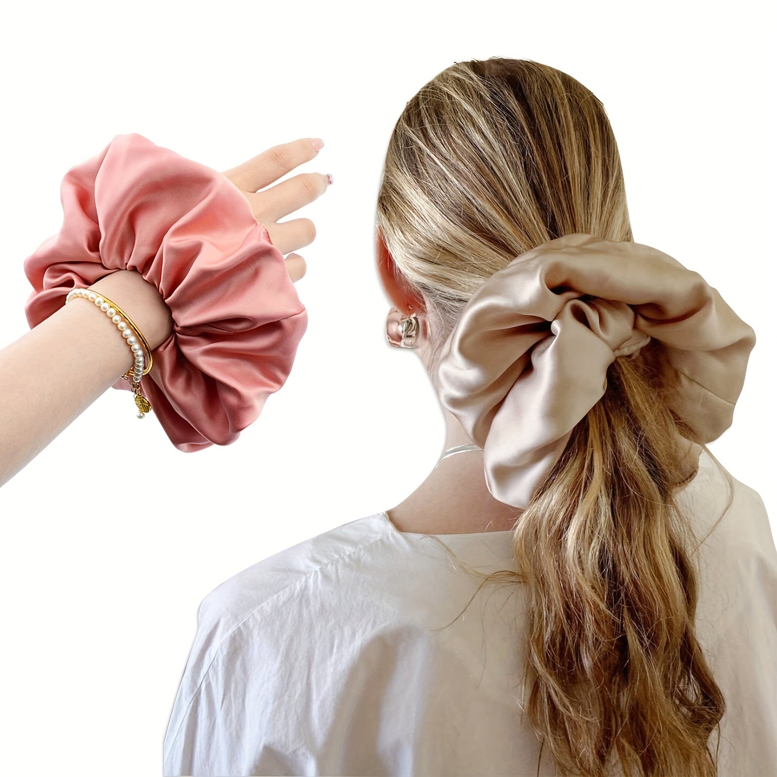 Oversized Satin Elastic Headband Women's Bubble Headband Accessory