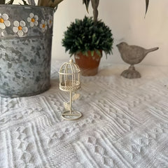Mini Dollhouse with Bird Cage & Ornament for Christmas Display