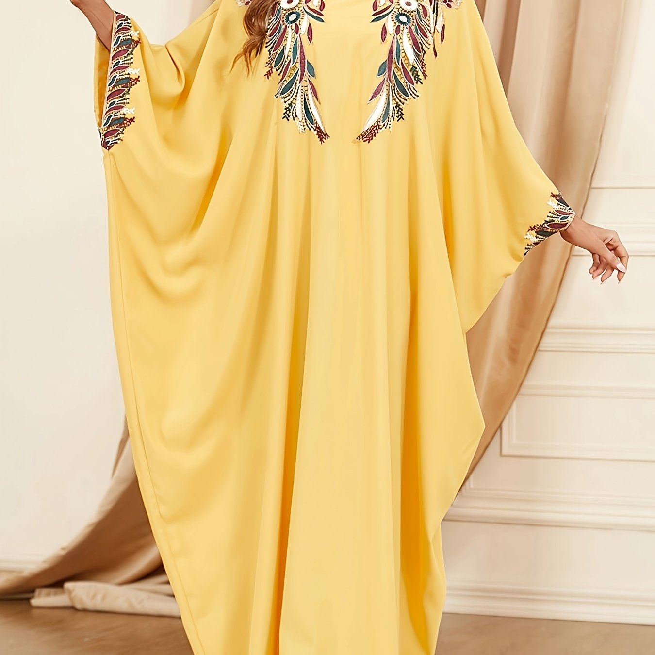  Floral Batwing Maxi Dress